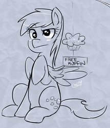 Size: 831x966 | Tagged: safe, artist:coin-trip39, derpy hooves, pegasus, pony, g4, female, mare, muffin, solo