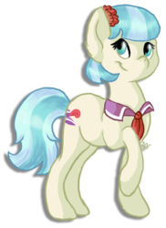 Size: 408x559 | Tagged: safe, artist:essely, coco pommel, earth pony, pony, g4, rarity takes manehattan, female, mare, raised hoof, simple background, solo, transparent background