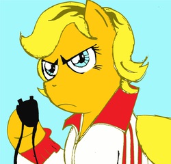 Size: 2236x2144 | Tagged: safe, artist:esprites, pony, alternate hairstyle, clothes, glee, ponified, shirt, solo, stopwatch, sue sylvester