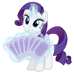 Size: 6000x6023 | Tagged: safe, artist:masem, rarity, pony, unicorn, g4, rarity takes manehattan, absurd resolution, cute, female, grin, levitation, magic, mare, simple background, smiling, solo, squee, telekinesis, ticket, transparent background, vector