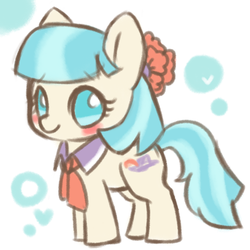 Size: 500x500 | Tagged: safe, artist:wolfwings, coco pommel, g4, rarity takes manehattan, blushing, chibi, cocobetes, cute, female, no pupils, pixiv, solo