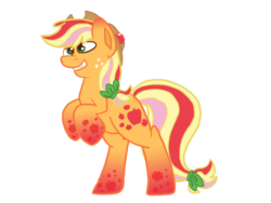 Size: 1024x768 | Tagged: safe, artist:doodlingrace, applejack, earth pony, pony, g4, female, mare, rainbow power, rearing, simple background, solo, transparent background