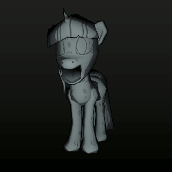 Size: 800x800 | Tagged: safe, twilight sparkle, g4, 3d, animated, blender, female, low poly, model, petrification, solo