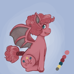 Size: 1000x1000 | Tagged: safe, artist:superlucky13, pinkie pie, bat pony, pony, g4, bat ponified, female, pinkiebat, race swap, solo