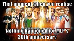 Size: 500x281 | Tagged: safe, 30th anniversary, barely pony related, doctor who, meme