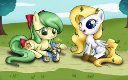 Size: 1065x663 | Tagged: safe, artist:gracelessunison, oc, oc only, oc:apple ribbon, oc:chad, oc:cobalt tangle, snake