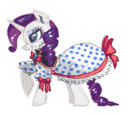 Size: 892x800 | Tagged: safe, artist:needsmoarg4, rarity, pony, unicorn, g4, clothes, colored sketch, dress, female, mare, simple background, solo, white background