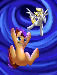 Size: 448x588 | Tagged: safe, artist:derpiliciouspony, derpy hooves, doctor whooves, time turner, pegasus, pony, g4, female, mare, vortex