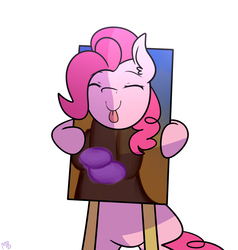 Size: 1900x2000 | Tagged: safe, artist:derpiliciouspony, pinkie pie, g4, female, mona lisa, photo stand-in, solo, tongue out