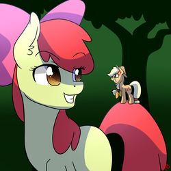 Size: 2000x2000 | Tagged: safe, artist:derpiliciouspony, apple bloom, applejack, bridle gossip, g4, appletini, micro