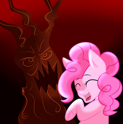 Size: 568x572 | Tagged: safe, artist:derpiliciouspony, pinkie pie, g4, laughter song, scary tree, tree