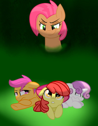 Size: 490x630 | Tagged: safe, artist:derpiliciouspony, apple bloom, babs seed, scootaloo, sweetie belle, g4, one bad apple, cutie mark crusaders