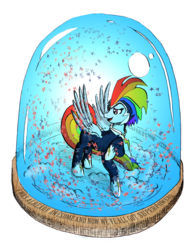 Size: 1024x1317 | Tagged: safe, artist:mozakiaeolus, rainbow dash, zapp, g4, power ponies (episode), clothes, costume, female, power ponies, snow globe, solo