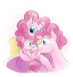 Size: 1088x1152 | Tagged: dead source, safe, artist:annie-aya, pinkie pie, oc, earth pony, pony, g4, bubble berry, family, father, father and son, female, hug, male, mother, mother and son, offspring, pacifier, parent:bubble berry, parent:pinkie pie, parents:bubblepie, parents:selfcest, product of selfcest, rule 63, self ponidox, selfcest, ship:bubblepie, shipping, son, straight