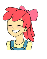 Size: 512x640 | Tagged: safe, artist:annie-aya, apple bloom, human, g4, female, humanized, light skin, smiling, solo