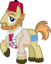 Size: 7186x9000 | Tagged: safe, artist:dentist73548, artist:tygerbug, pony, absurd resolution, indiana jones, ponified, sallah, simple background, solo, transparent background, vector