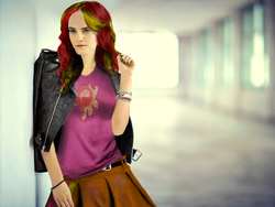 Size: 1920x1440 | Tagged: safe, artist:rammbrony, edit, sunset shimmer, human, equestria girls, g4, emma watson, irl, irl human, photo, solo