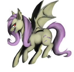 Size: 979x955 | Tagged: safe, artist:kiiwka, fluttershy, bat pony, pony, bats!, g4, female, flutterbat, race swap, simple background, solo, transparent background