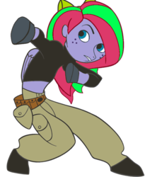 Size: 500x611 | Tagged: safe, artist:drxanadu, edit, oc, oc only, oc:kimi sparkle, semi-anthro, kim possible, midriff, solo