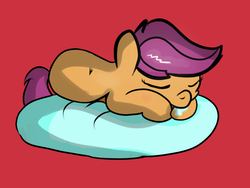 Size: 1600x1200 | Tagged: safe, artist:nimitea, artist:screwballthepirate, scootaloo, g4, drool, female, sleeping, solo