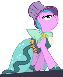 Size: 6000x7251 | Tagged: safe, artist:masem, satin lace, pony, g4, rarity takes manehattan, absurd resolution, background pony, clothes, hat, hotel chic, key, lampshade, lampshade hat, simple background, solo, transparent background, vector