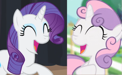 Size: 617x382 | Tagged: safe, rarity, sweetie belle, flight to the finish, g4, rarity takes manehattan, screenshots, sisters