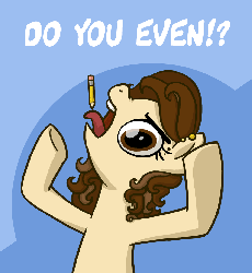 Size: 1000x1087 | Tagged: safe, artist:professor-ponyarity, oc, oc only, animated, do you even, pencil, solo, tongue out
