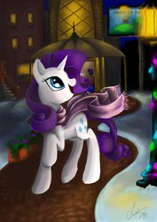 Size: 1024x1449 | Tagged: safe, artist:lulii999, rarity, g4, rarity takes manehattan, clothes, female, scarf, solo