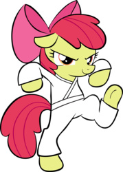 Size: 6100x8538 | Tagged: safe, artist:hidden-cat, apple bloom, g4, absurd resolution, female, gi, karate, karatebloom, kung fu, solo