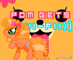 Size: 584x480 | Tagged: safe, pony, crossover, flower, flower in hair, pom gets wifi, ponified, solo