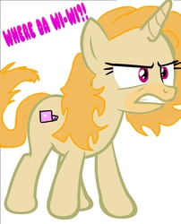 Size: 803x994 | Tagged: safe, pony, unicorn, 1000 hours in ms paint, base used, crossover, pom gets wifi, ponified, solo