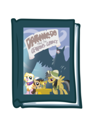 Size: 1101x1490 | Tagged: safe, artist:ethaes, daring do, oc, griffon, g4, book cover, daring do and the griffon's goblet, scootaround, short round