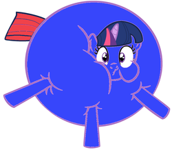 Size: 900x783 | Tagged: safe, twilight sparkle, g4, 1000 hours in ms paint, blueberry, blueberry inflation, charlie and the chocolate factory, female, inflation, ms paint, roald dahl, solo, spherical inflation, twiberry sparkle, willy wonka and the chocolate factory
