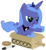 Size: 3767x4092 | Tagged: safe, artist:replaymasteroftime, princess luna, alicorn, pony, g4, box tank, cardboard box, crown, cute, drive me closer, female, filly, jewelry, lunabetes, regalia, simple background, solo, tank (vehicle), transparent background, woona