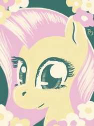 Size: 600x804 | Tagged: safe, artist:bronybiscuitbites, fluttershy, g4, female, flower, solo