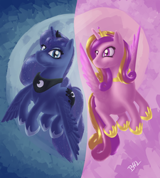 Size: 1350x1500 | Tagged: safe, artist:bronybiscuitbites, princess cadance, princess luna, g4