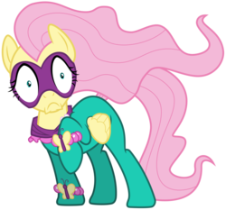 Size: 6433x6000 | Tagged: safe, artist:pirill, fluttershy, saddle rager, pony, g4, power ponies (episode), .ai available, absurd resolution, female, power ponies, simple background, solo, transparent background, vector