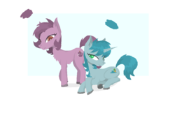 Size: 1086x705 | Tagged: safe, artist:phidippusofmystery, oc, oc only, earth pony, pony, unicorn, blue lagoon, plum perfect