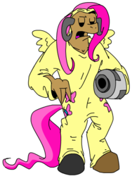 Size: 362x482 | Tagged: safe, artist:vaneetra, fluttershy, demon, g4, clothes, cosplay, costume, cyberdemon, doom, female, kigurumi, solo