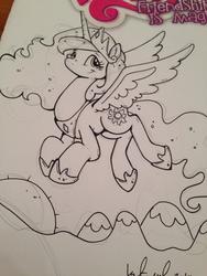 Size: 1024x1365 | Tagged: safe, artist:katie cook, princess celestia, g4, female, solo, traditional art