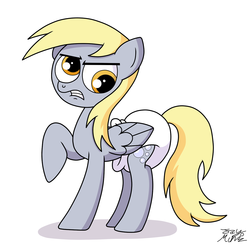 Size: 1280x1254 | Tagged: safe, artist:jay muniz, derpy hooves, pegasus, pony, g4, diaper, female, mare, non-baby in diaper, poofy diaper, solo