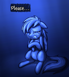 Size: 1069x1200 | Tagged: safe, artist:mickeymonster, artist:redrovershideaway, edit, rainbow dash, pegasus, pony, g4, crying, eyes closed, female, floppy ears, friendship is still magic, gritted teeth, heartwarming, sad, sitting, solo, text