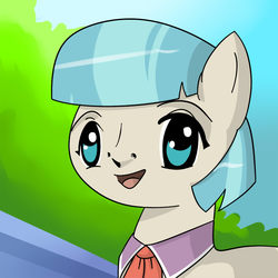 Size: 750x750 | Tagged: artist needed, source needed, safe, coco pommel, g4, anime, female, nightmare fuel, open mouth, parody, quality, smiling, solo, uguu