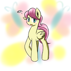 Size: 600x600 | Tagged: safe, artist:ranban, fluttershy, g4, butterscotch, pixiv, rule 63, solo