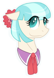 Size: 602x876 | Tagged: safe, artist:lekrazytacos, coco pommel, earth pony, pony, g4, my little pony: friendship is magic, rarity takes manehattan, bust, female, mare, simple background, solo, transparent background