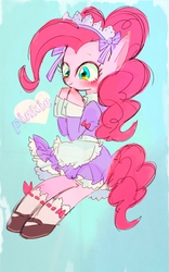 Size: 720x1151 | Tagged: safe, artist:gebomamire, pinkie pie, g4, clothes, female, maid, pixiv, solo