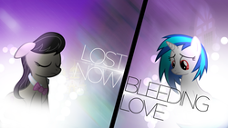 Size: 1920x1080 | Tagged: safe, artist:clockwork65, artist:dr-ponies, artist:kyrospawn, artist:ninjamissendk, dj pon-3, octavia melody, vinyl scratch, g4, collaboration, female, lesbian, sad, ship:scratchtavia, shipping, song reference, wallpaper