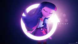 Size: 1920x1080 | Tagged: safe, artist:adrianimpalamata, twilight sparkle, equestria girls, g4, female, replay, solo, wallpaper