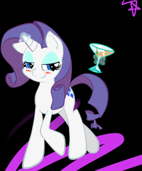 Size: 824x989 | Tagged: safe, artist:overlordsteve, rarity, g4, blushing, cocktail, female, magic, solo, telekinesis