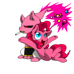 Size: 800x800 | Tagged: safe, artist:artybeat, pinkie pie, earth pony, pony, g4, candy, crossover, cute, dragon ball, majin boo, ponified